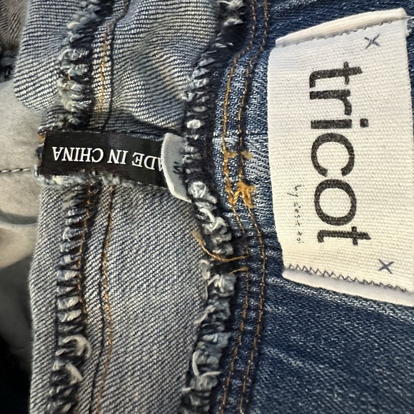 Tricot Pull On Fringe Flare Denim Jeans Light Wash Size M - Picture 7 of 8